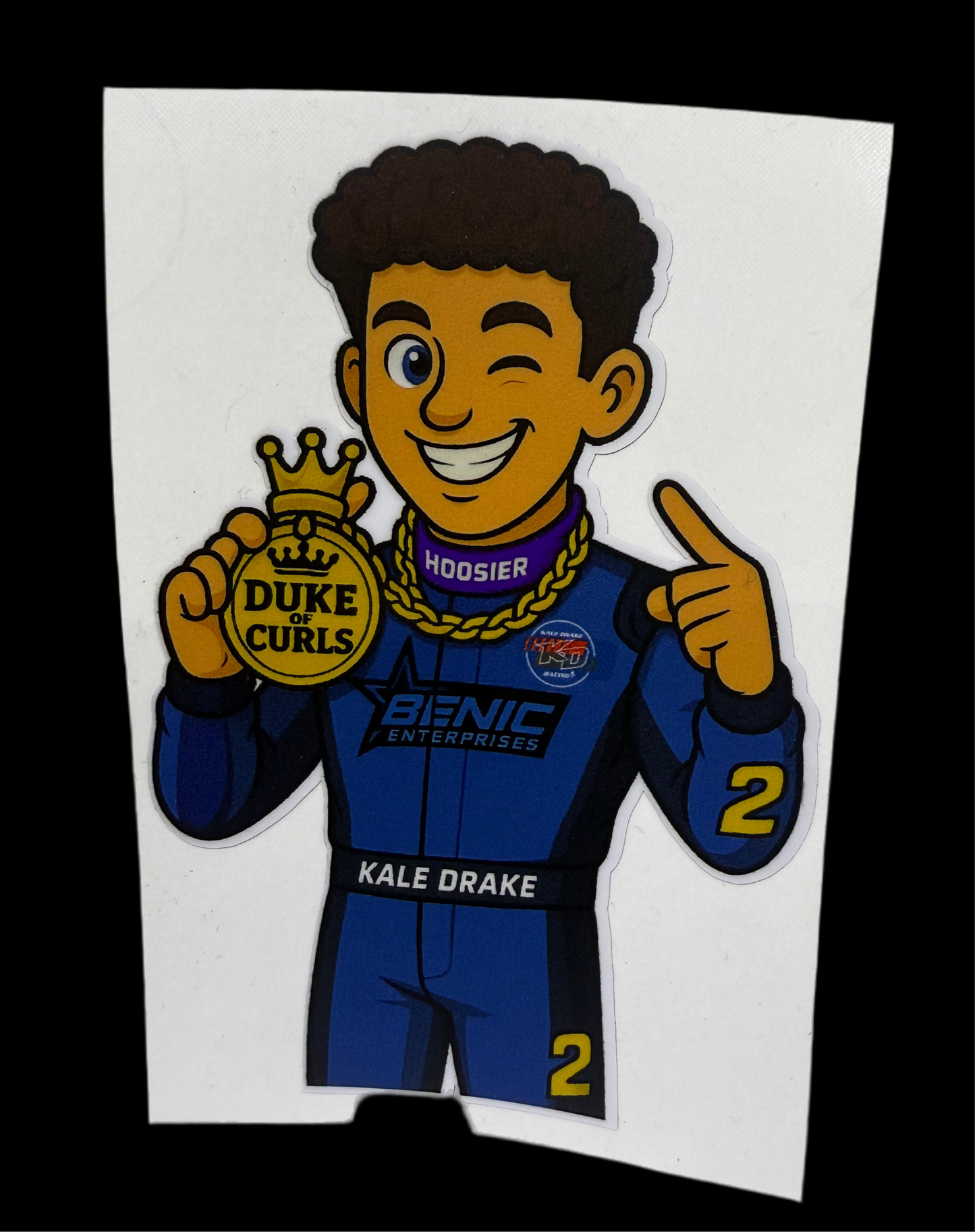 Duke of Curls Sticker