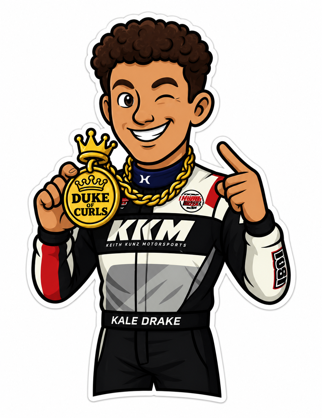 Duke of Curls Sticker